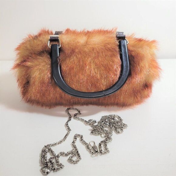 Golden Brown Fuzzy Handbag for Girls Women Teens - NWOT - Picture 1 of 7